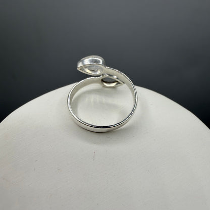 Anello Double Labradorite Bianca - Argento 925