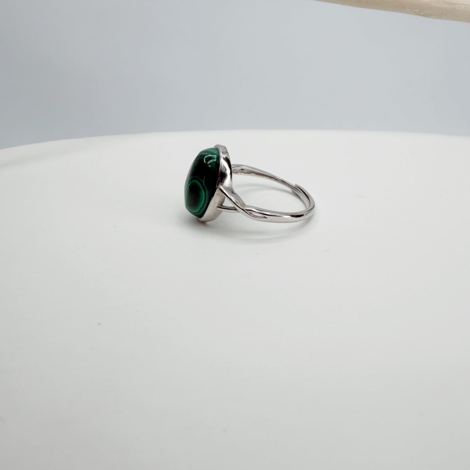 Anello Malachite Ovale - Argento 925