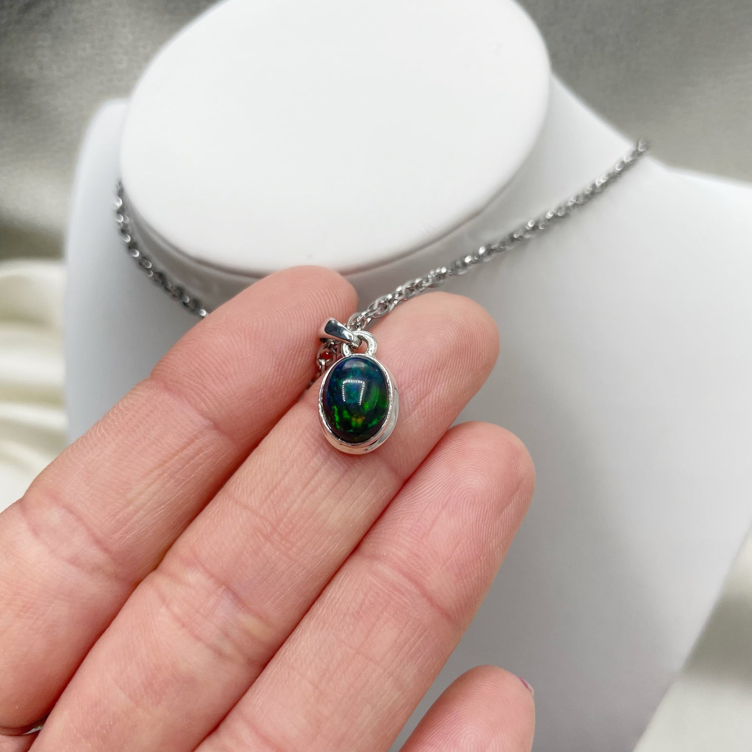 Ciondolo Opale Nero Chalama - Argento 925