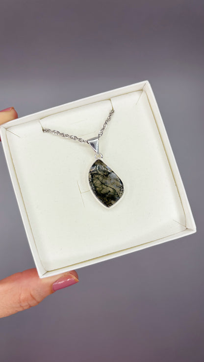 Ciondolo Agata Muschiata Argento 925 - Irregolare