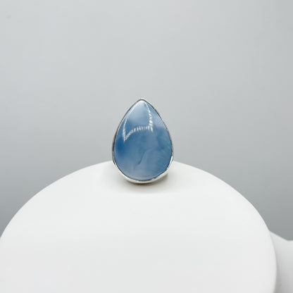 Anello Opale Blu a Goccia - Argento 925