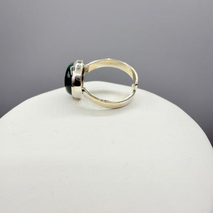 Anello tondo Malachite | Argento 925
