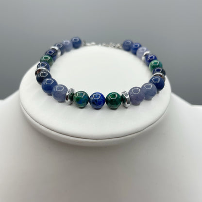 Bracciale Carpe Diem - Dumortierite, Crisocolla, Ematite - LIMITED EDITION
