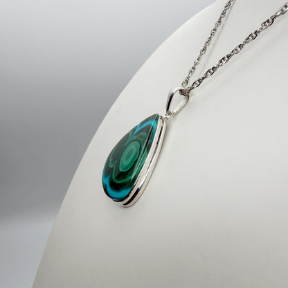 Ciondolo Malachite e Crisocolla Argento 925 - A Goccia