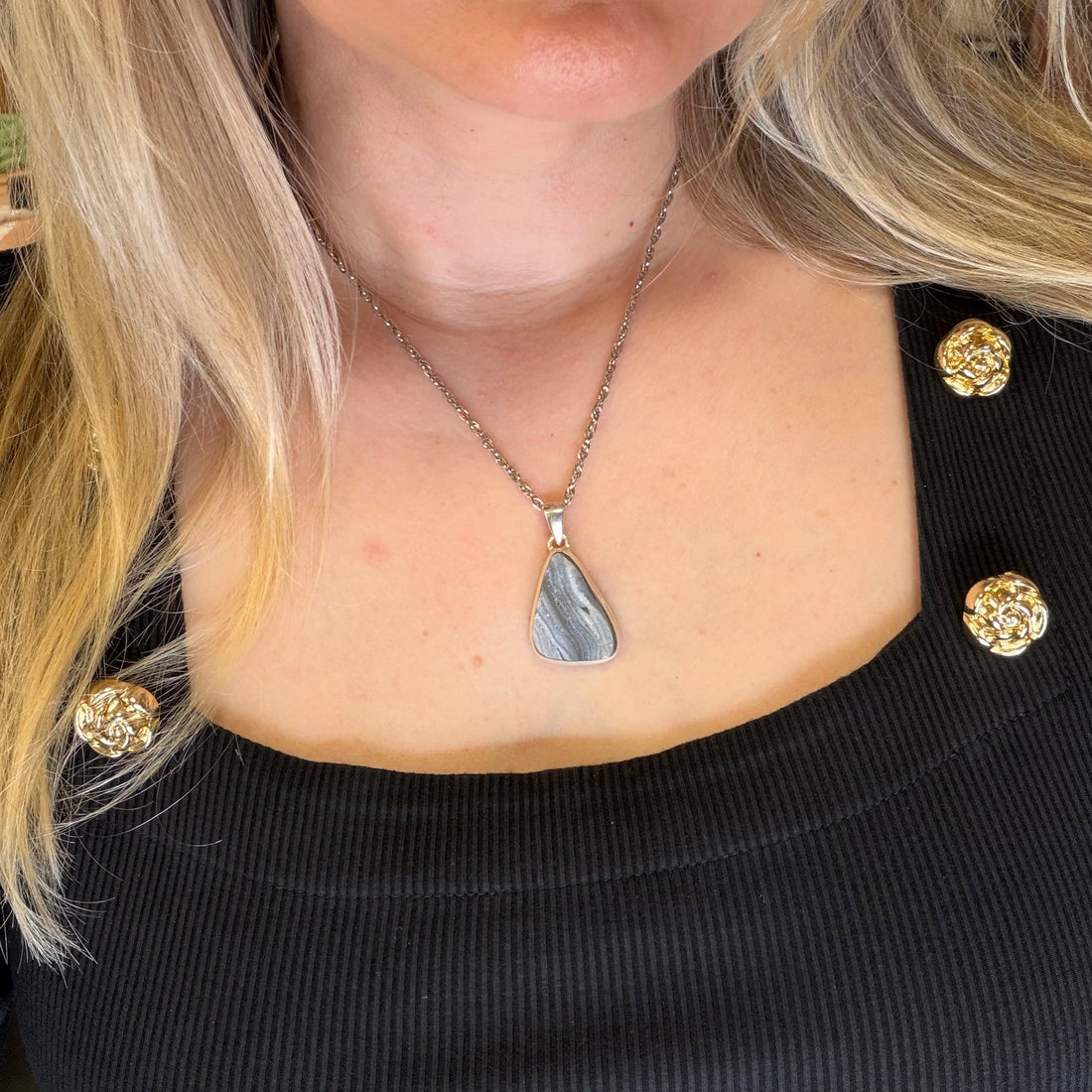 Ciondolo Desert Druzy Argento 925 - a Goccia