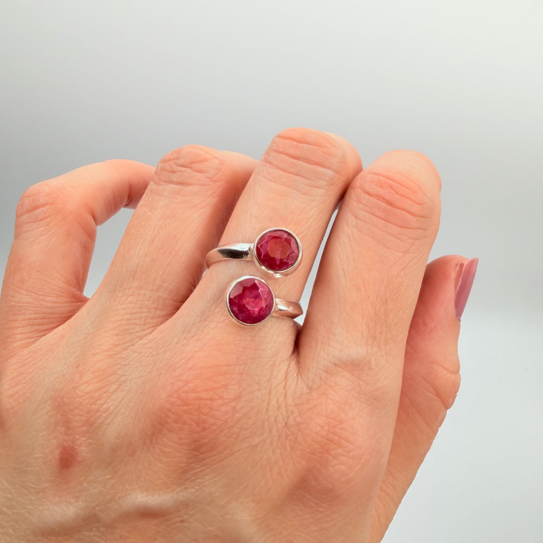 Anello Gemini Radice di Rubino - Argento 925