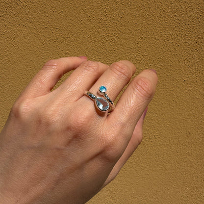 Anello Topazio e Opale Australiano - Argento 925