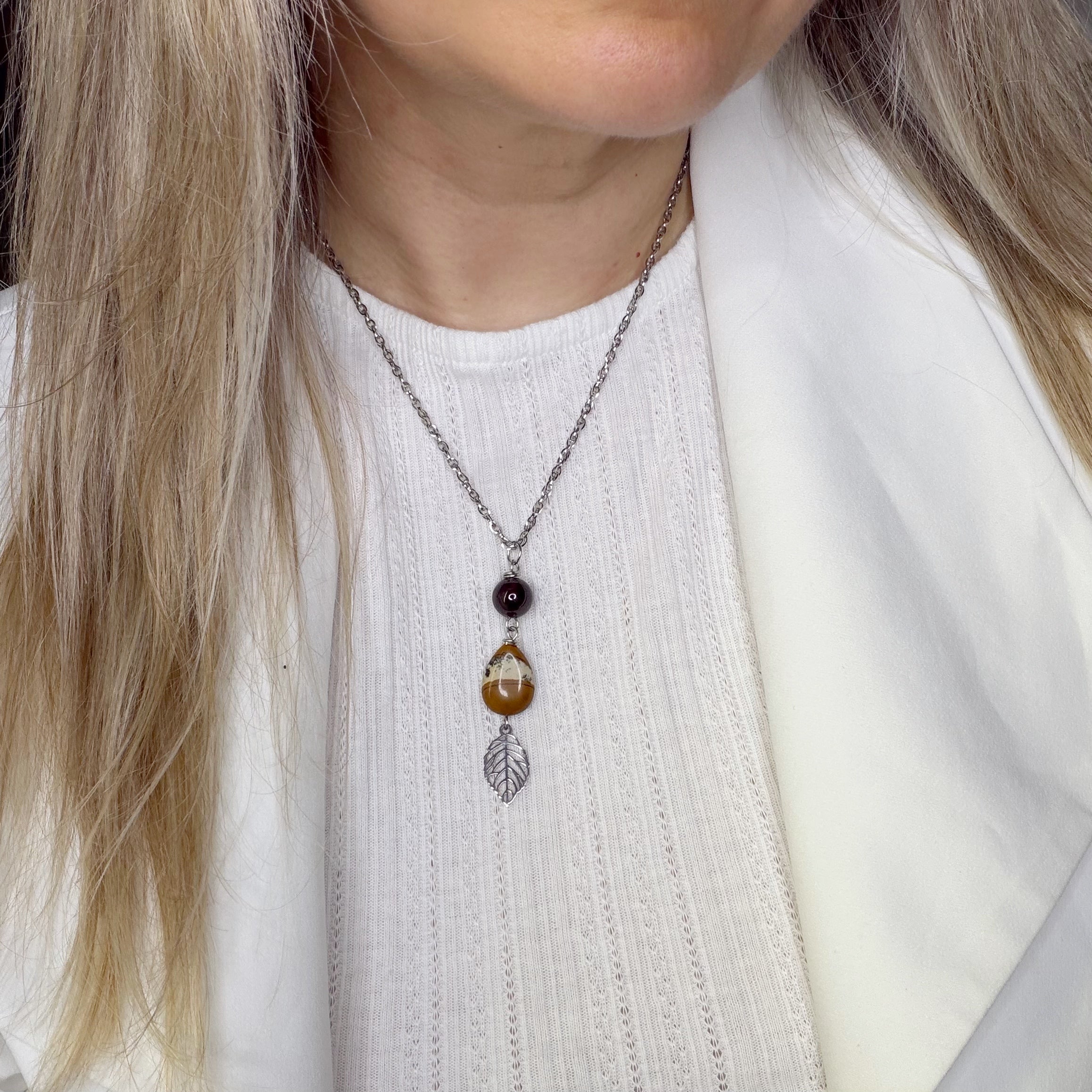 Collana del Successo - Granato e Pietra Paesina