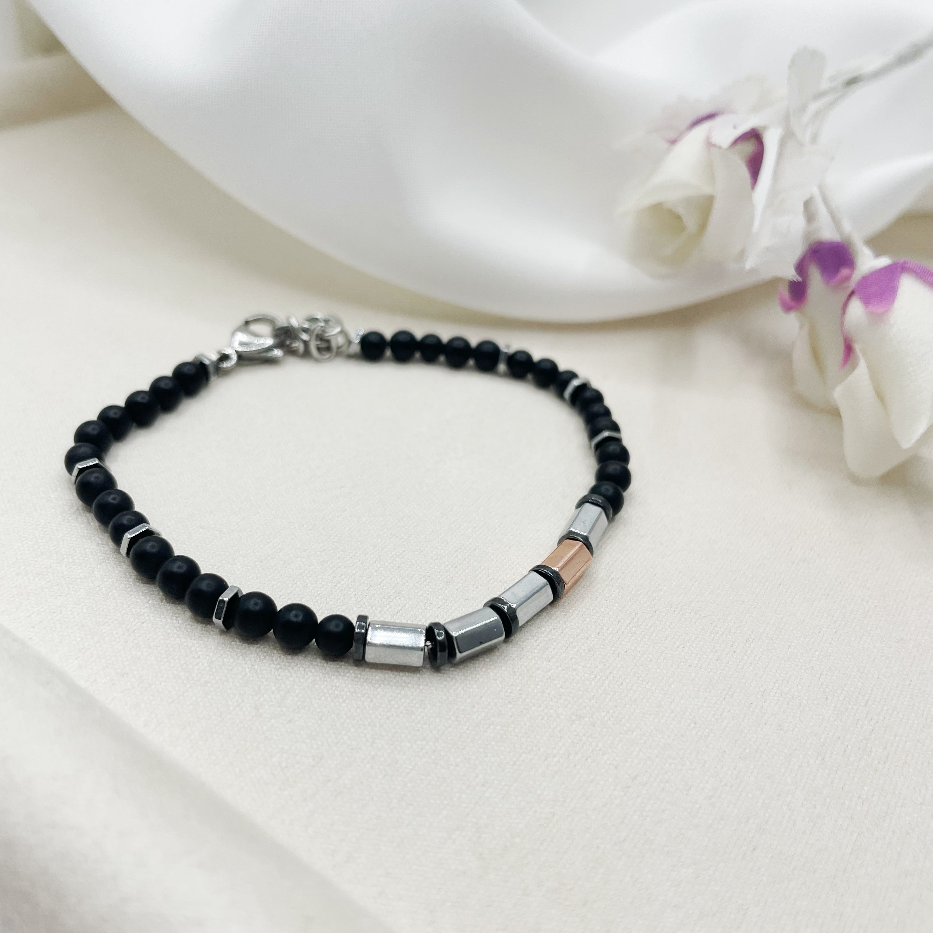 Bracciale Protection Unisex - Tormalina, Onice, Shungite e Ematite
