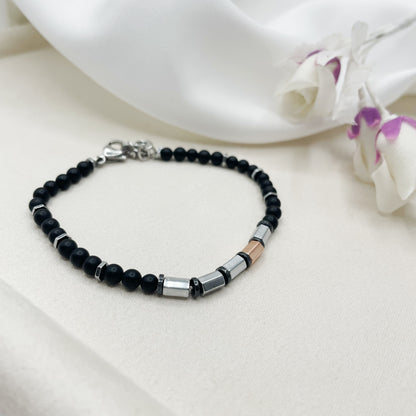 Bracciale Protection Unisex - Tormalina, Onice, Shungite e Ematite
