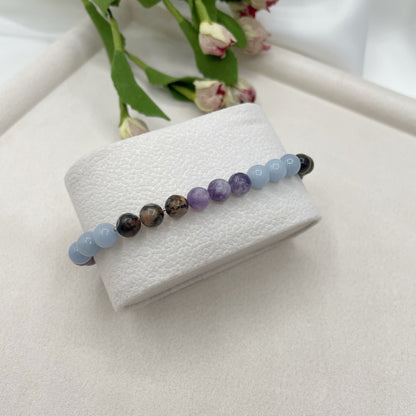 Bracciale Avvera i tuoi Sogni - Lepidolite, Rodonite, Angelite