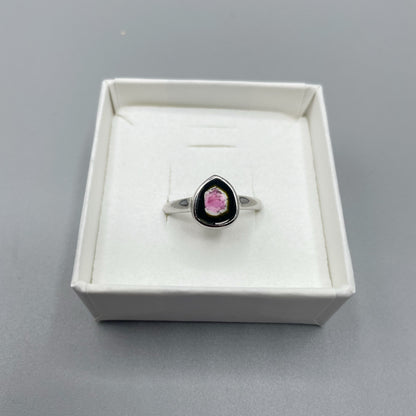 Anello Tormalina Watermelon - Argento 925