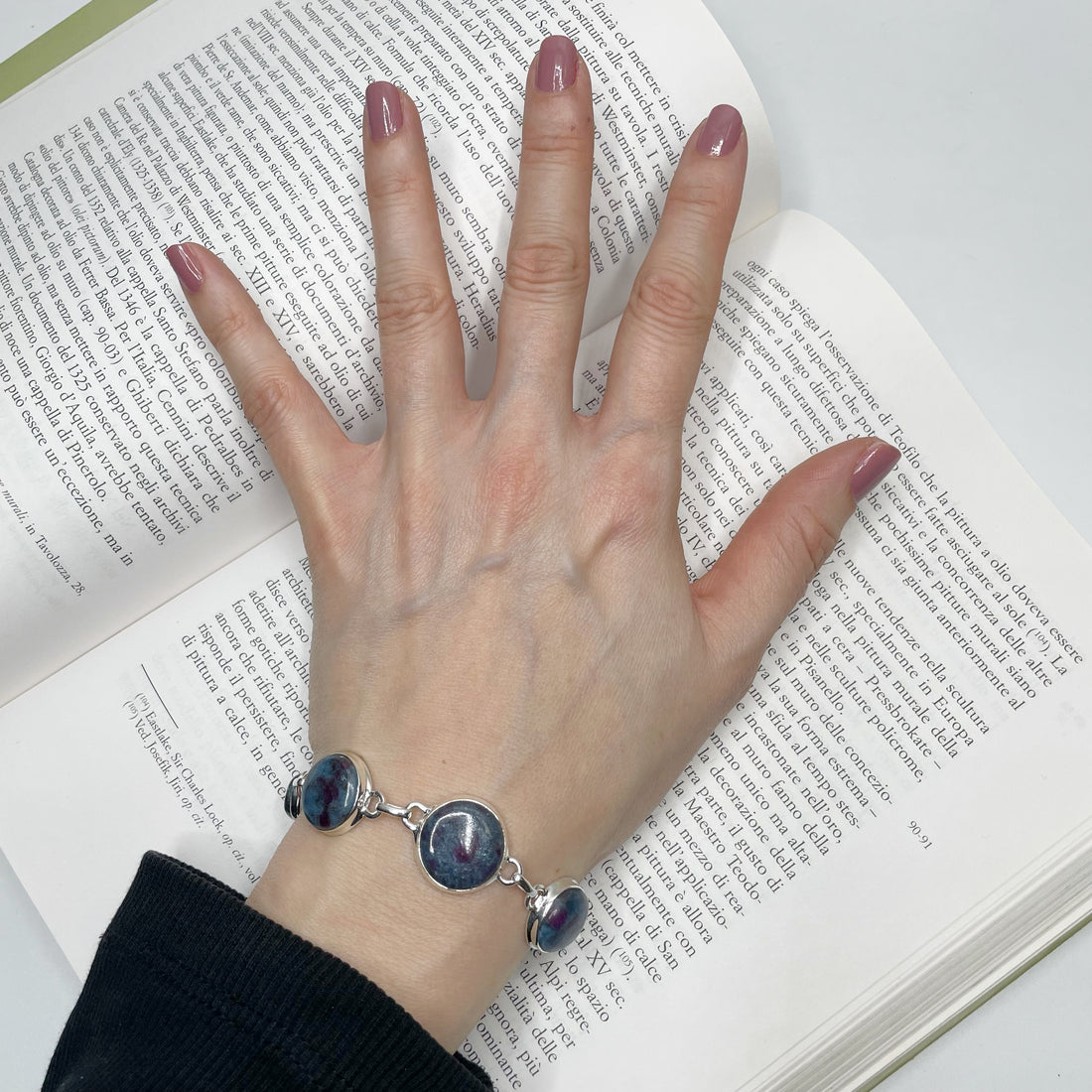 Bracciale Rubino in Cianite e Argento 925 - tondo