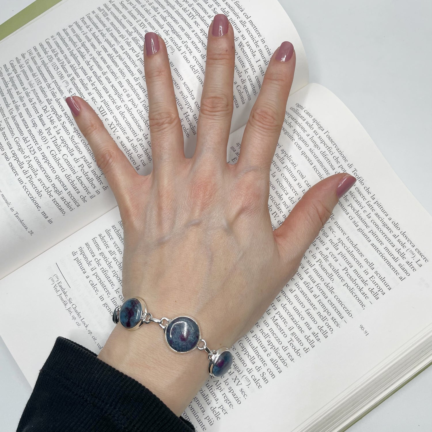 Bracciale Rubino in Cianite e Argento 925 - tondo