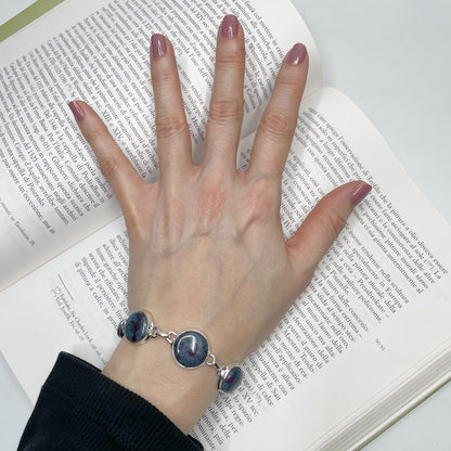 Bracciale Rubino in Cianite e Argento 925 - tondo