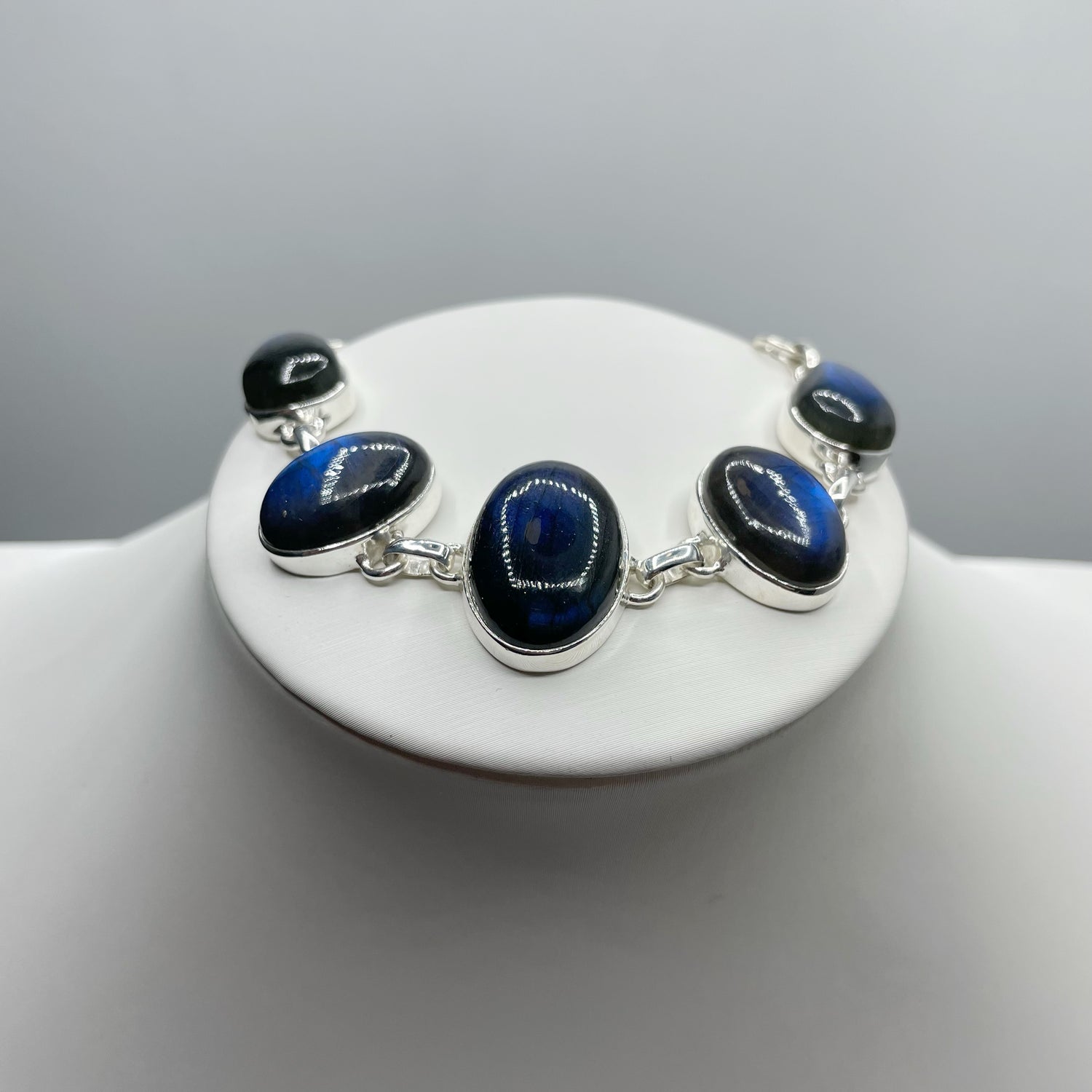 Bracciale Labradorite e Argento 925 - ovale