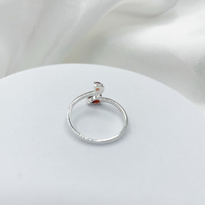 Anello Intreccio Granato e Argento 925