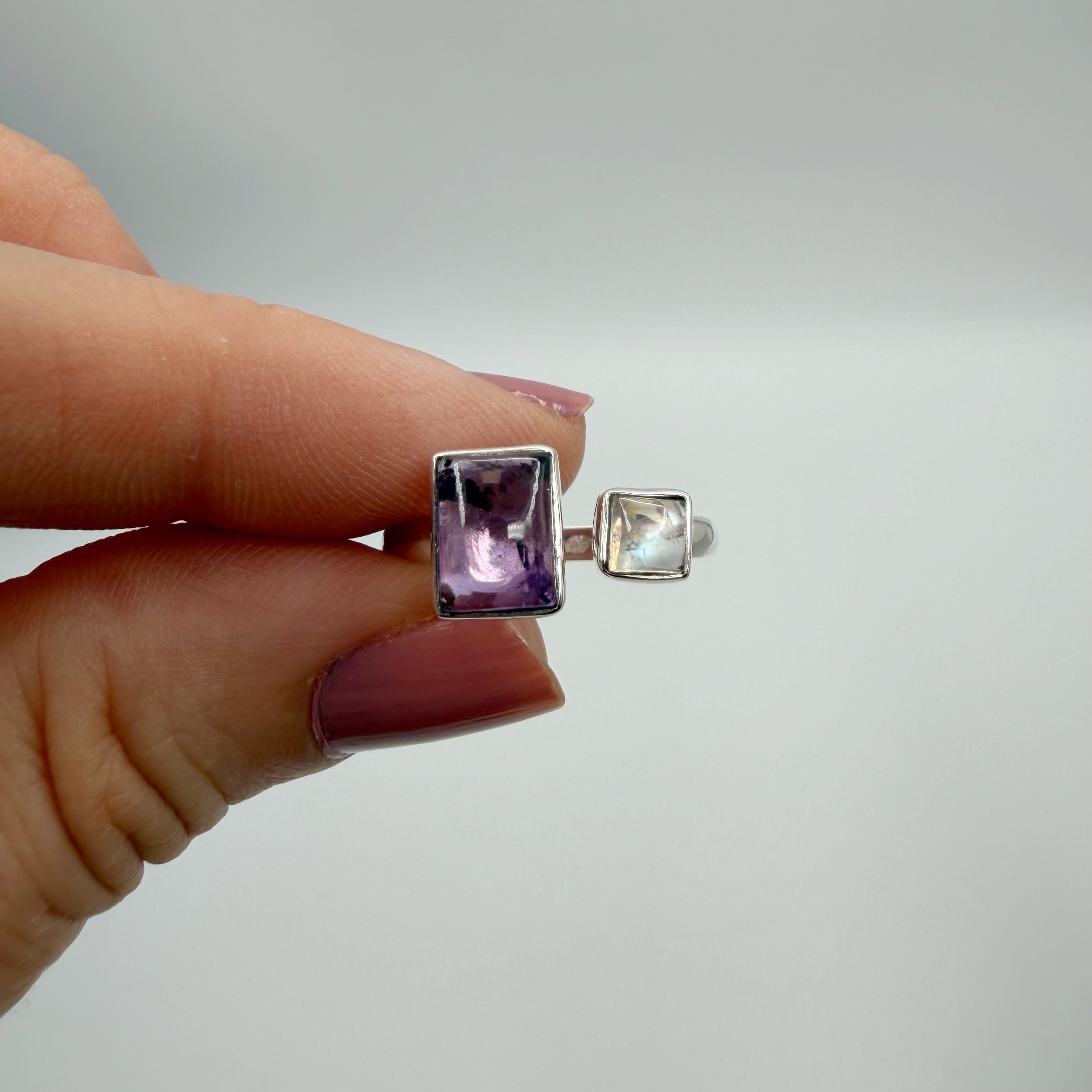 Anello Ametista e Labradorite - Argento 925
