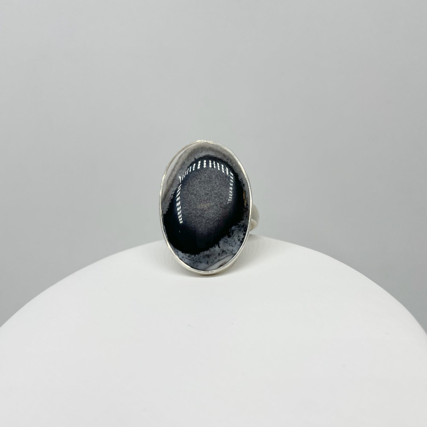 Anello Agata dendritica Ovale - Argento 925