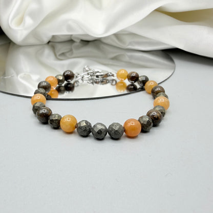 Bracciale Prosperity - Pirite, Avventurina, Bronzite - LIMITED EDITION