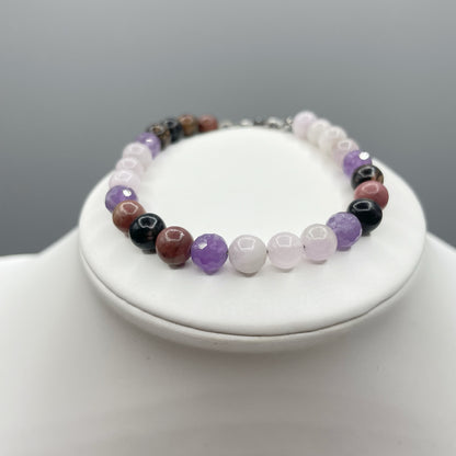 Bracciale della Rinascita - Ametista, Kunzite, Rodonite - LIMITED EDITION