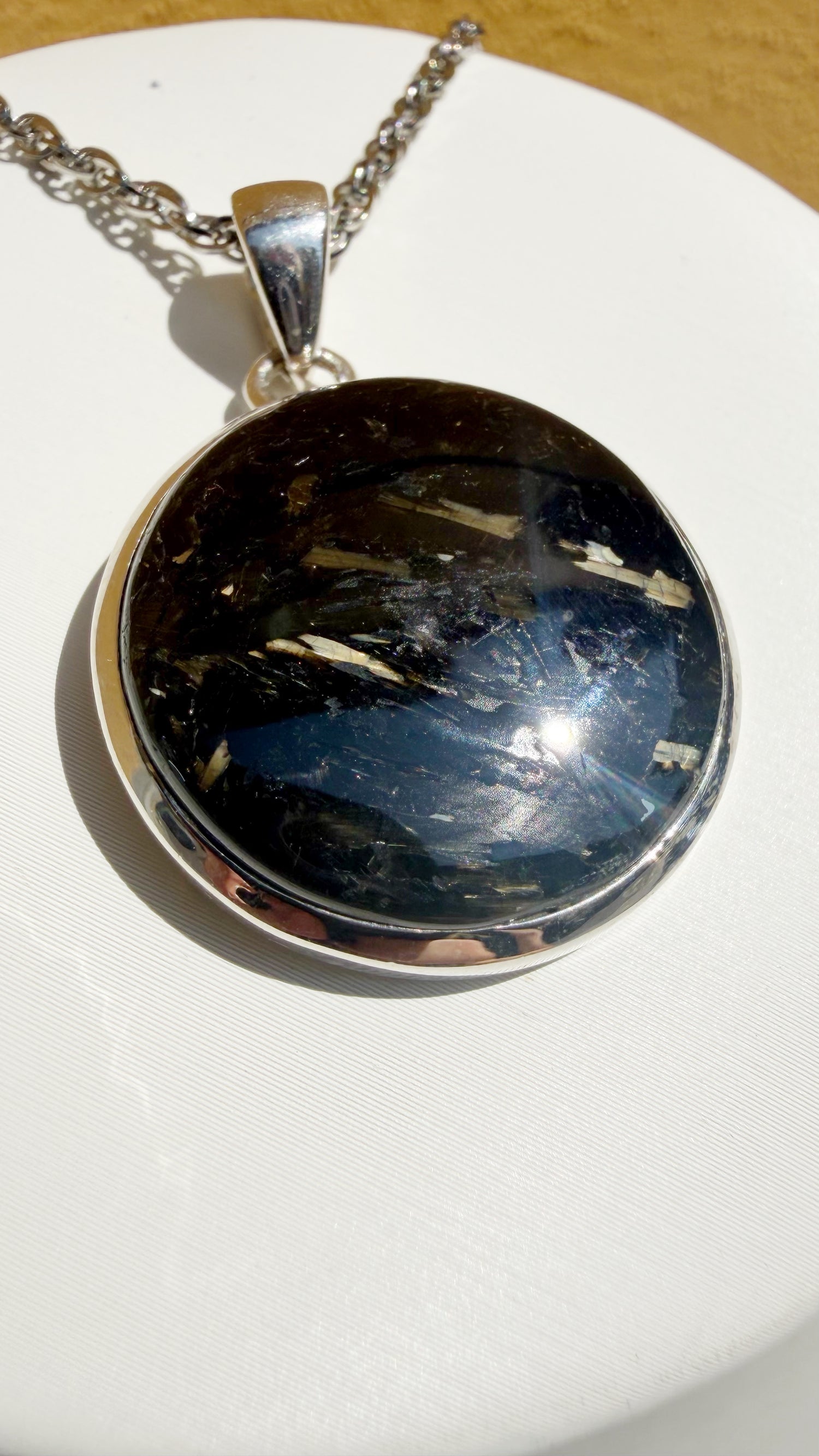 Ciondolo Nuummite Argento 925 - Tondo