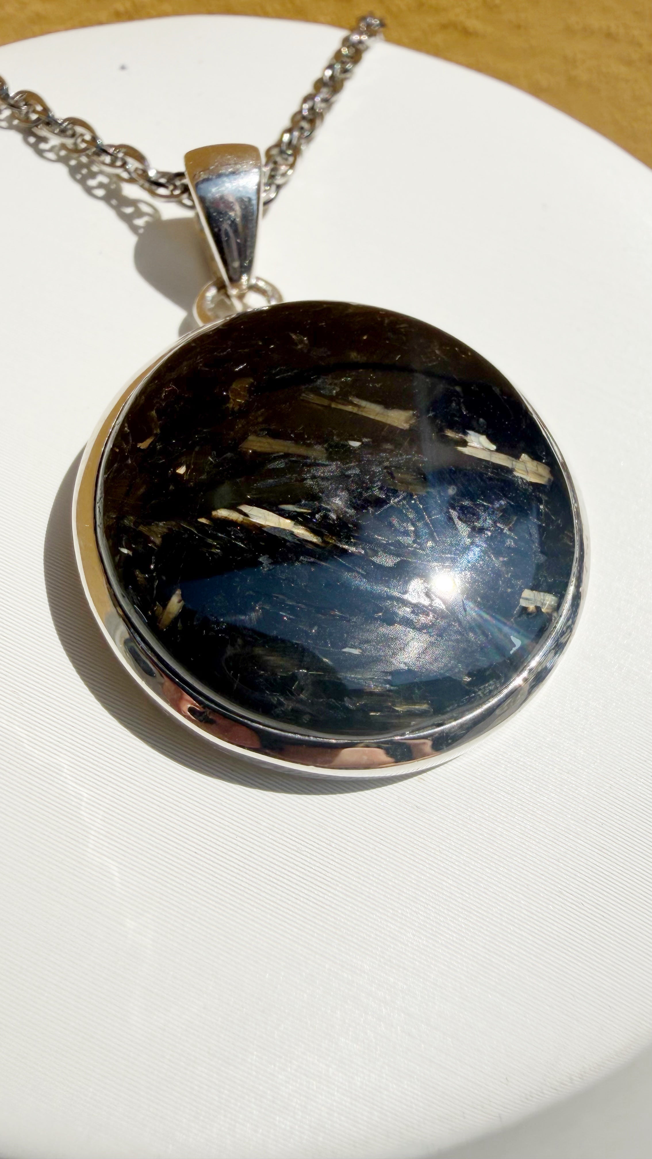 Ciondolo Nuummite Argento 925 - Tondo