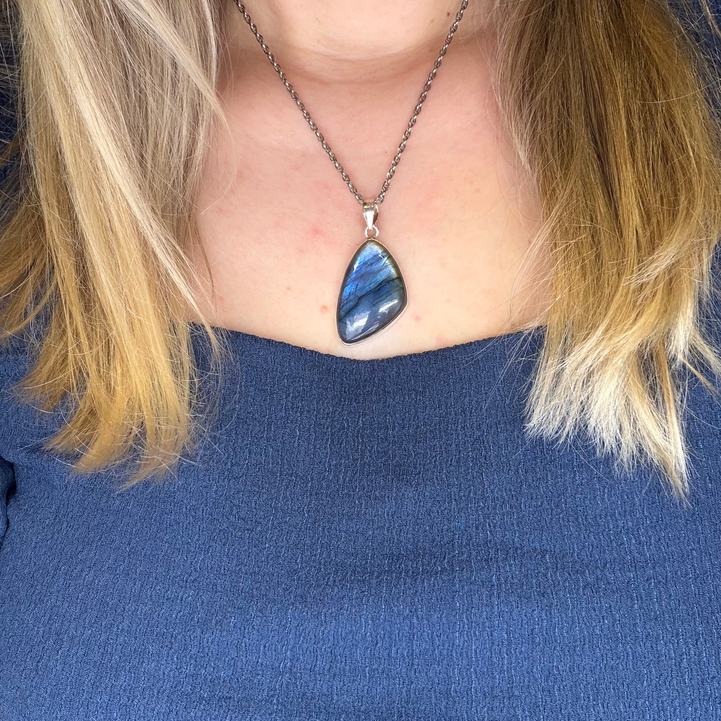Ciondolo Labradorite Blu - Argento 925