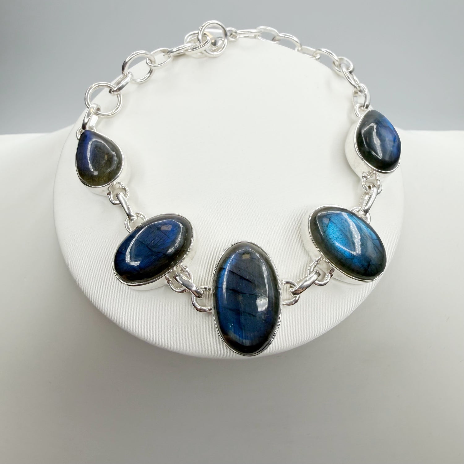 Bracciale Labradorite e Argento 925 - Ovale