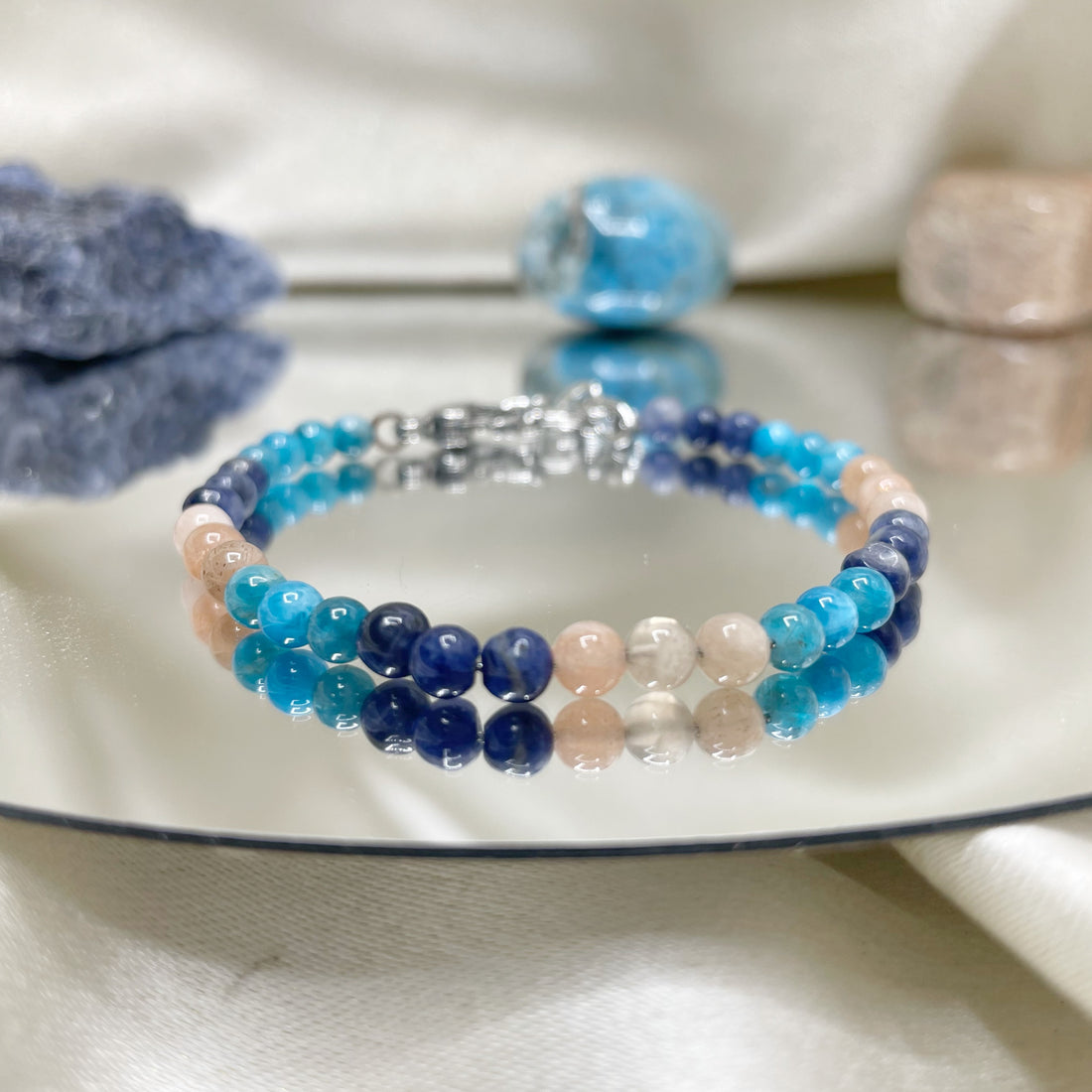 Bracciale Pesci - Apatite, Sodalite, Pietra di Luna