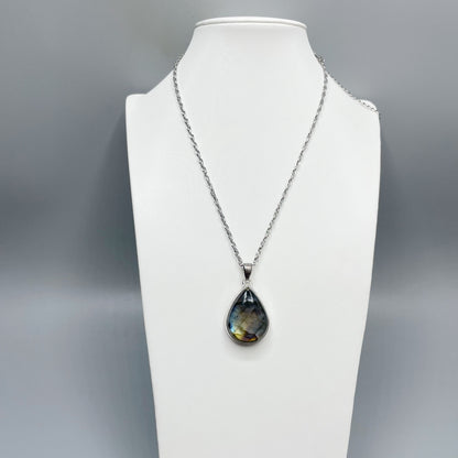 Ciondolo Labradorite a Goccia - Argento 925