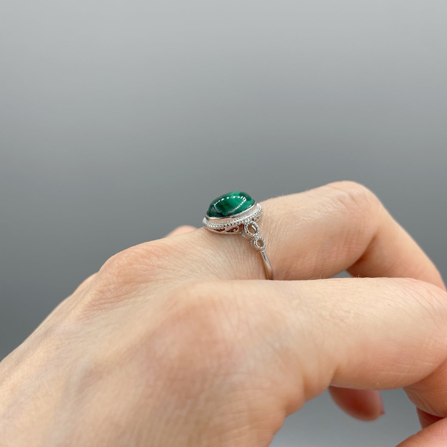 Anello Malachite Circle - Argento 925