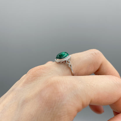 Anello Malachite Circle - Argento 925