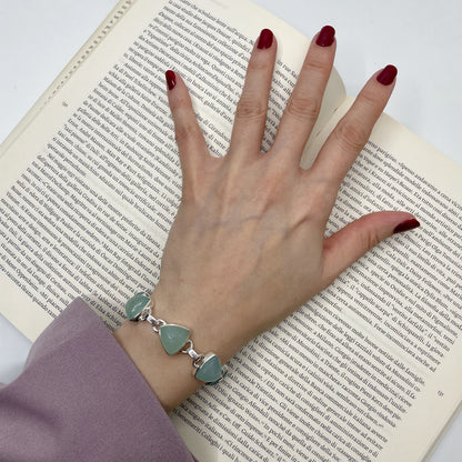 Bracciale Calcedonio Acqua e Argento 925