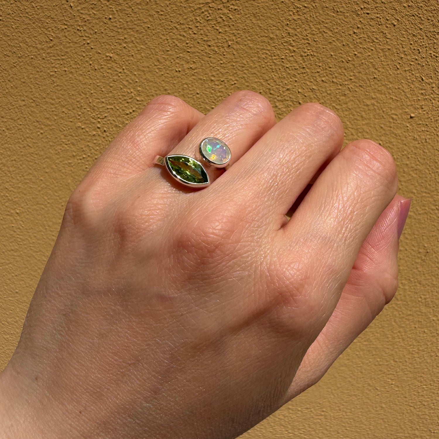 Anello Peridoto e Opale Etiope - Argento 925