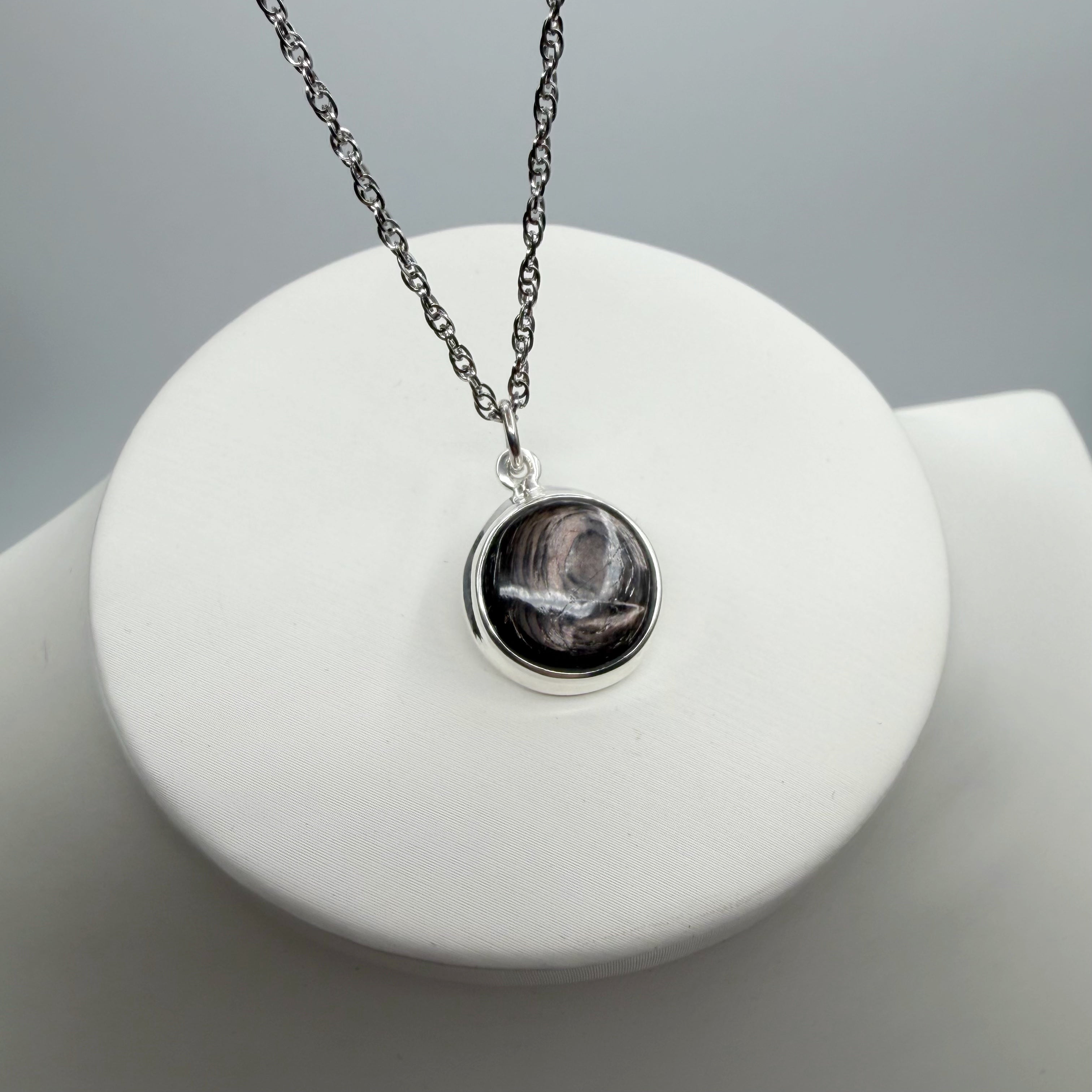 Ciondolo Iperstene Argento 925 - Tondo piccolo
