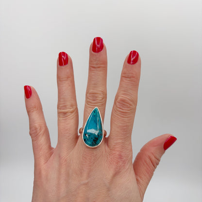 Anello Shattuckite e Argento 925 - a Goccia