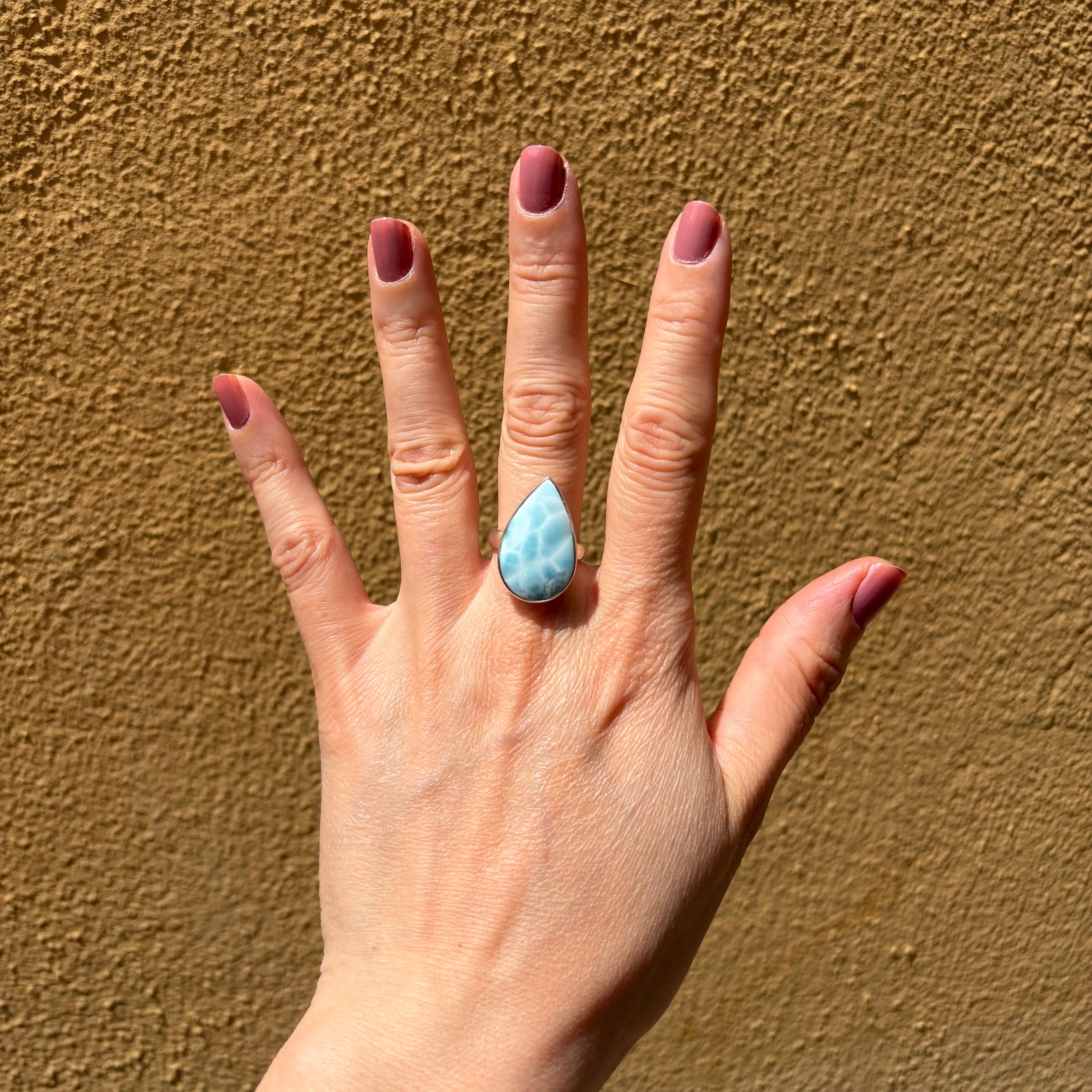 Anello Larimar Argento 925 - a Goccia