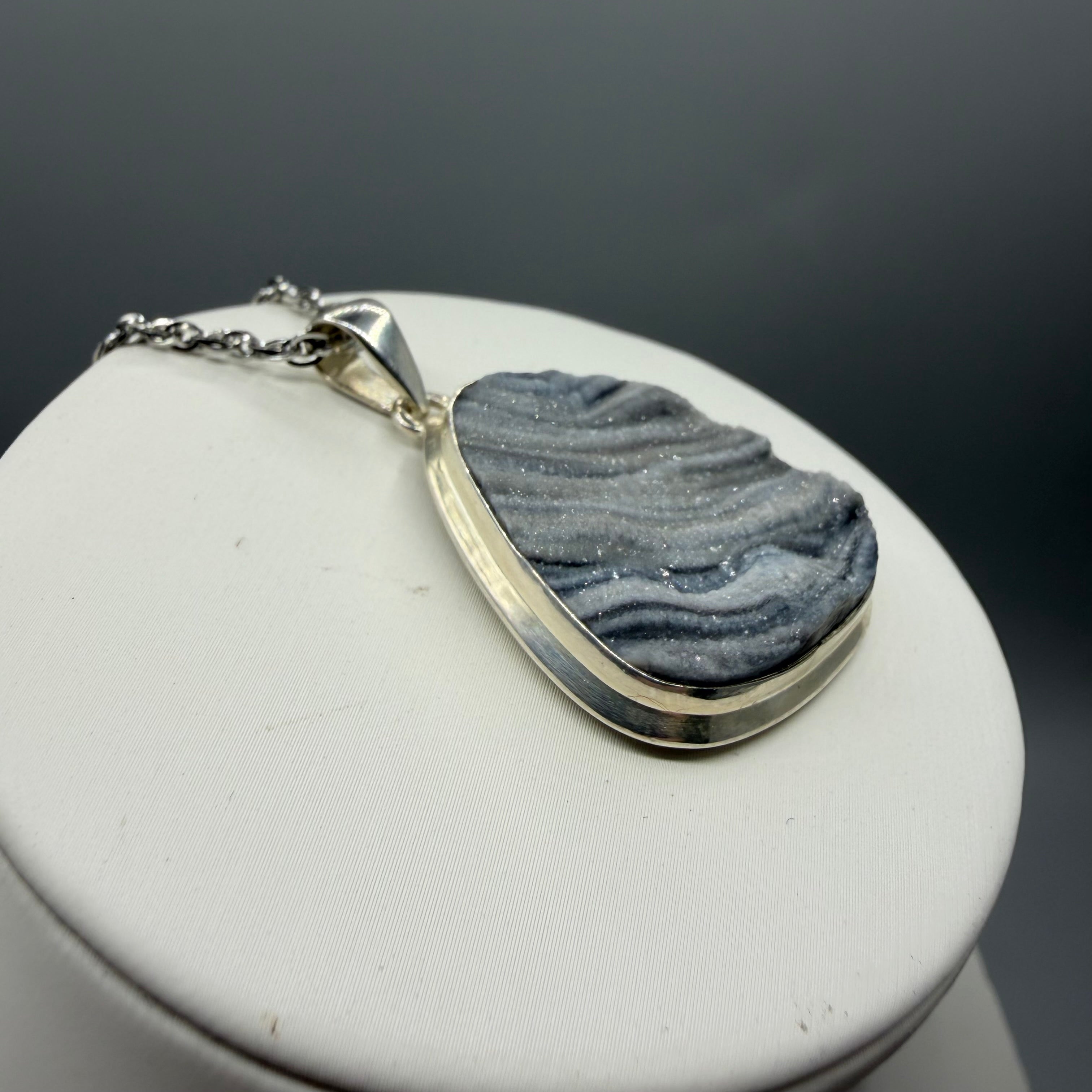 Ciondolo Desert Druzy Argento 925 - Triangolo arrotondato