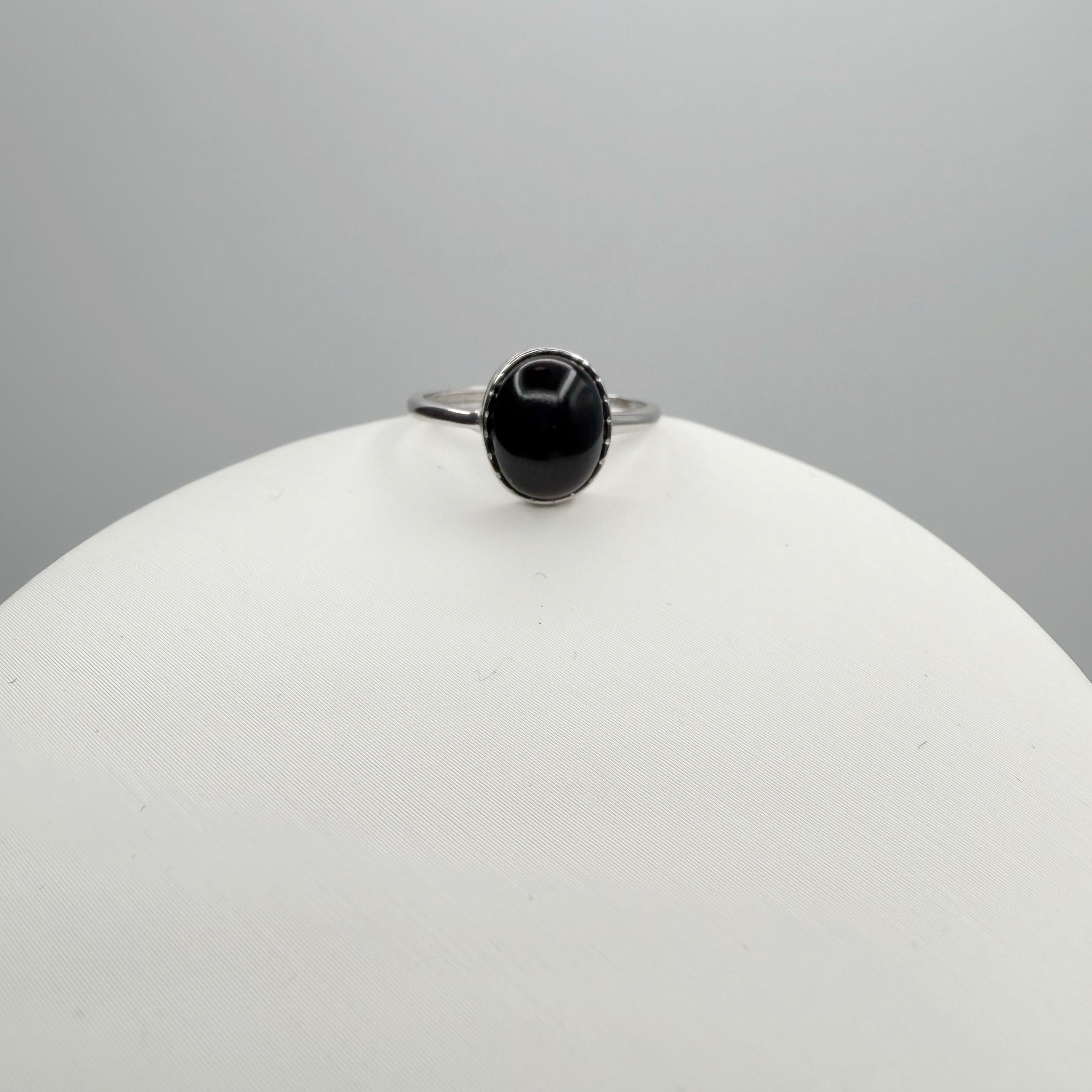 Anello Ossidiana  e Argento 925