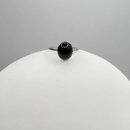 Anello Ossidiana  e Argento 925