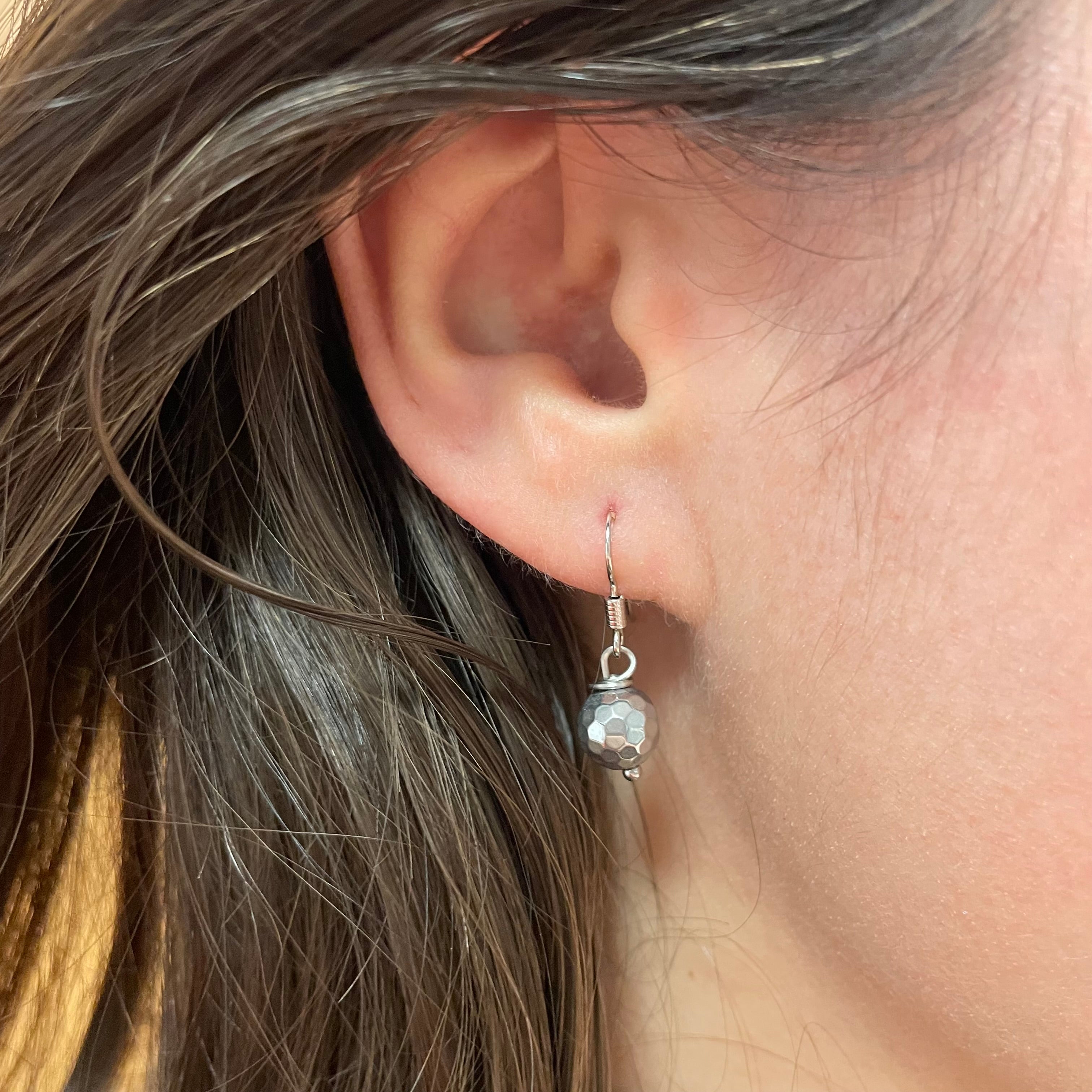 Orecchini Ematite Sfaccettata - Argento 925
