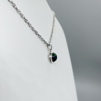 Ciondolo Opale Nero Chalama Tondo - Argento 925