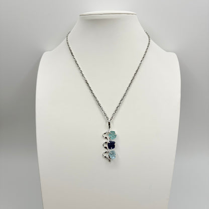 Ciondolo Tanzanite, Apatite, Acquamarina | Argento 925