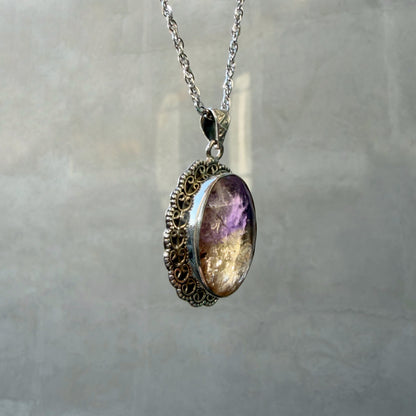 Ciondolo Ametrino Naturale Sfaccettata - Argento 925