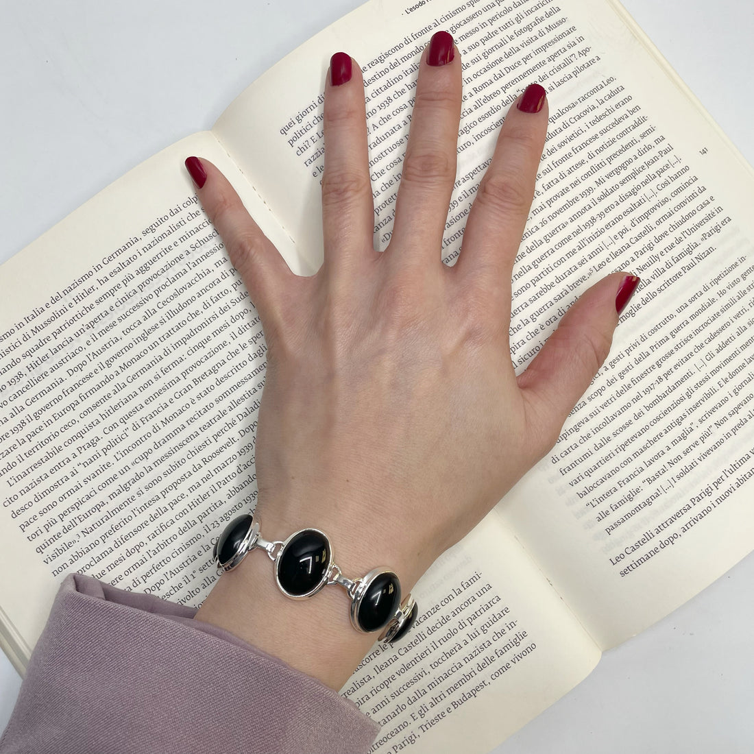 Bracciale Onice Ovale - Argento 925