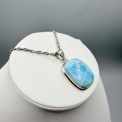 Ciondolo Larimar Argento 925 - Rettangolare