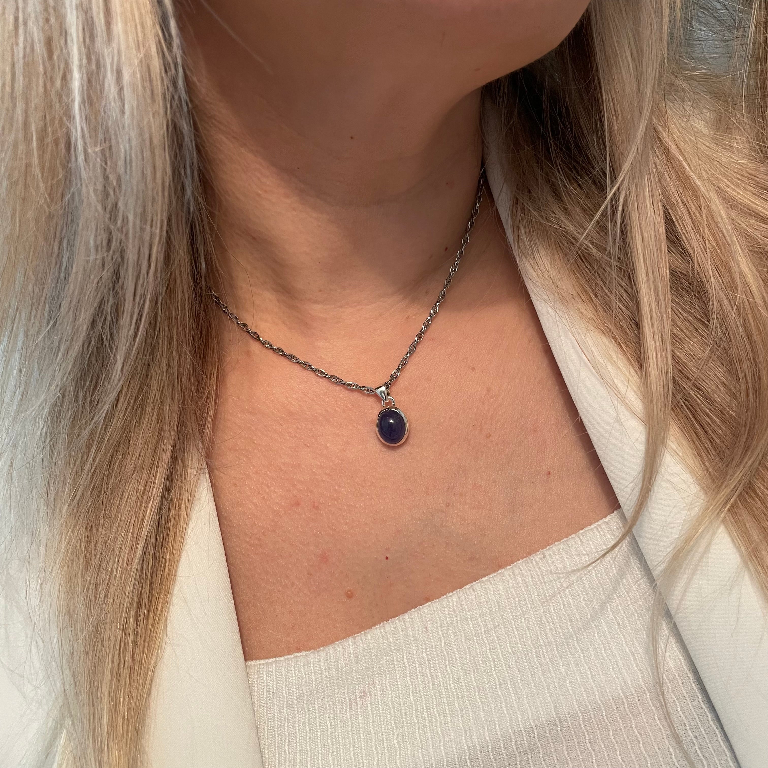 Ciondolo Tanzanite Burattata Liscia - Argento 925