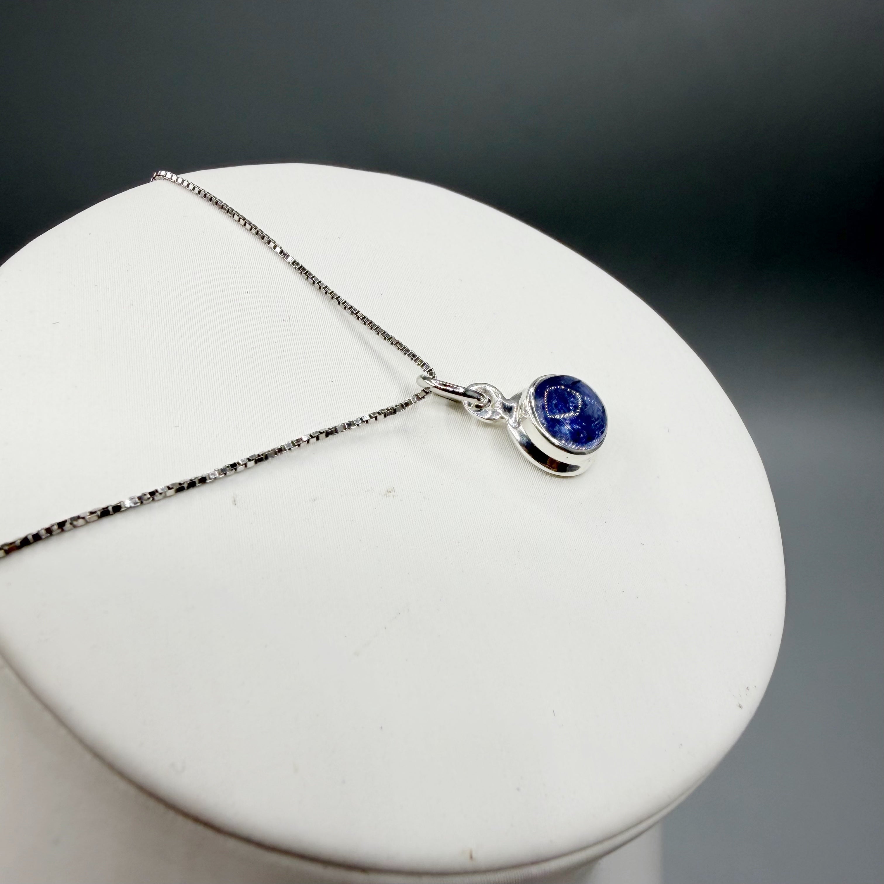 Ciondolo Punto Luce Tanzanite Argento 925 - Tondo LISCIO