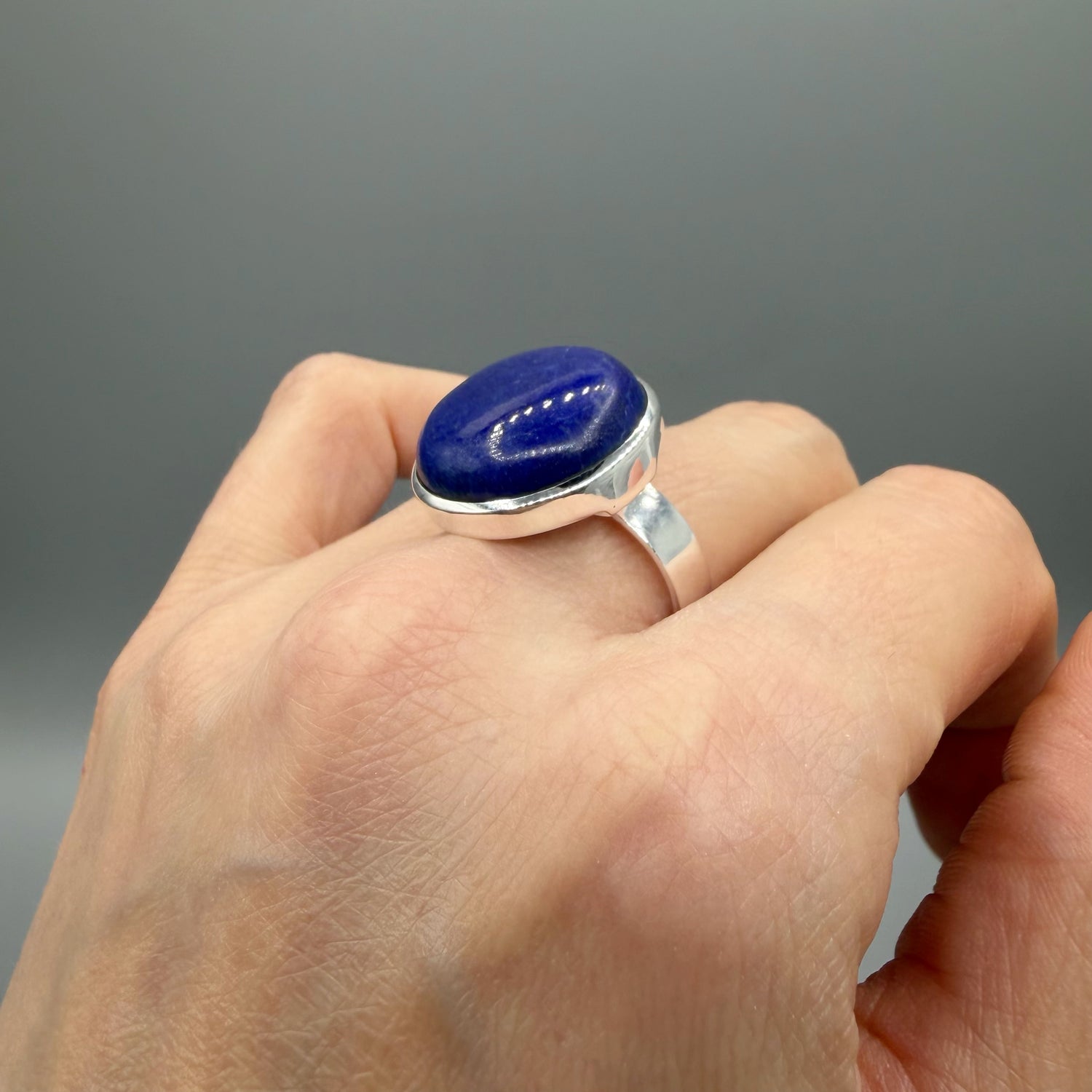 Anello Lapislazzuli Tondo - Argento 925